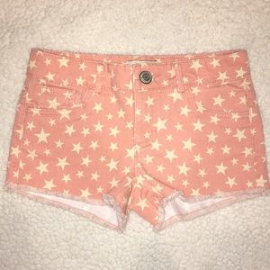 Premium wash star denim shorts